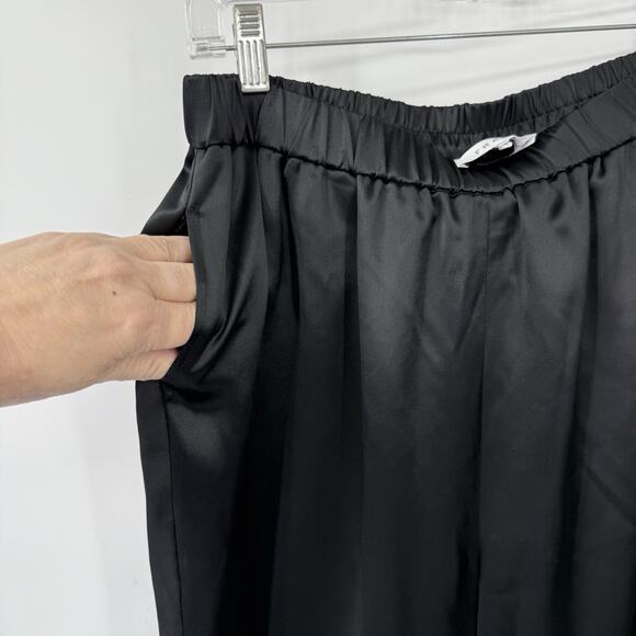 FRAME Black Satin Pull-On Jogger Pants Womens Medium Business Casual Party - Picture 6 of 8